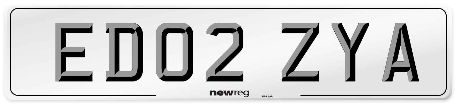 ED02 ZYA Number Plate from New Reg